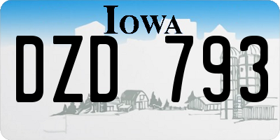 IA license plate DZD793