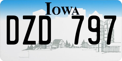 IA license plate DZD797