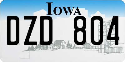 IA license plate DZD804