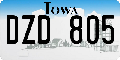 IA license plate DZD805
