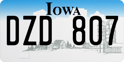 IA license plate DZD807