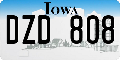 IA license plate DZD808