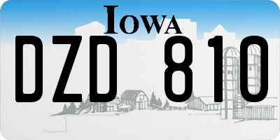 IA license plate DZD810