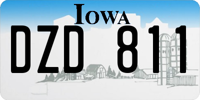 IA license plate DZD811