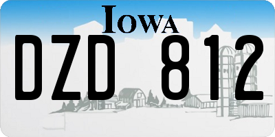 IA license plate DZD812