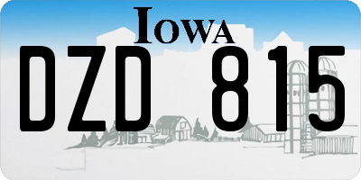 IA license plate DZD815