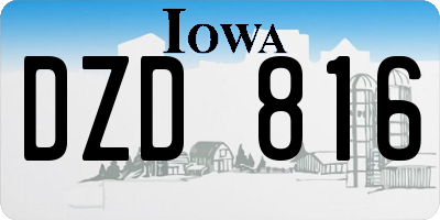 IA license plate DZD816