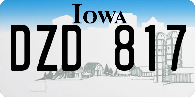 IA license plate DZD817