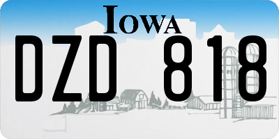 IA license plate DZD818