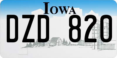 IA license plate DZD820