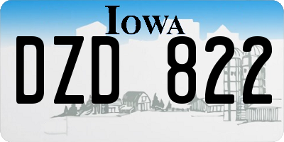 IA license plate DZD822