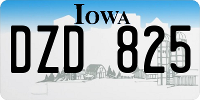 IA license plate DZD825