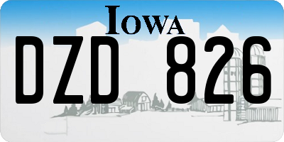 IA license plate DZD826