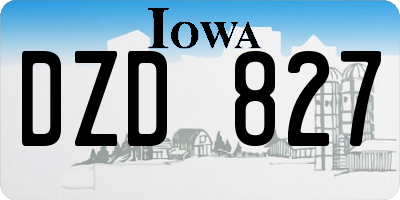 IA license plate DZD827
