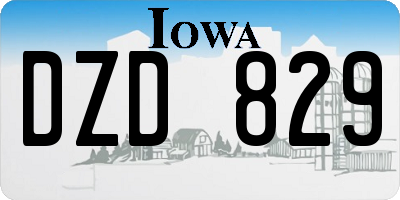 IA license plate DZD829