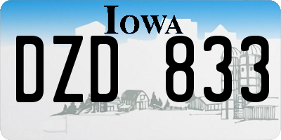 IA license plate DZD833