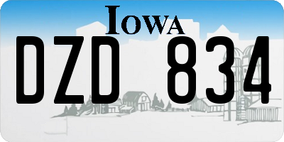 IA license plate DZD834
