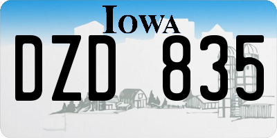 IA license plate DZD835