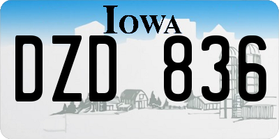 IA license plate DZD836