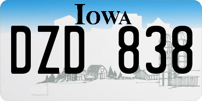 IA license plate DZD838