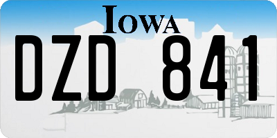 IA license plate DZD841