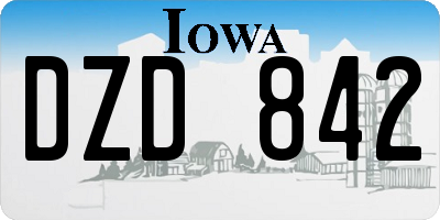 IA license plate DZD842