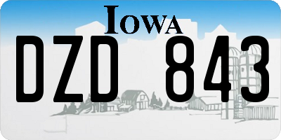 IA license plate DZD843