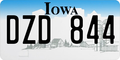 IA license plate DZD844