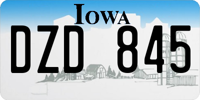 IA license plate DZD845