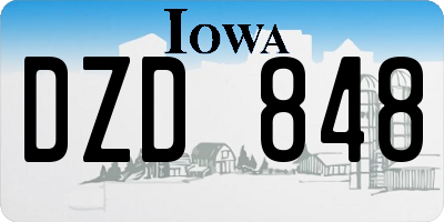 IA license plate DZD848