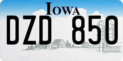 IA license plate DZD850