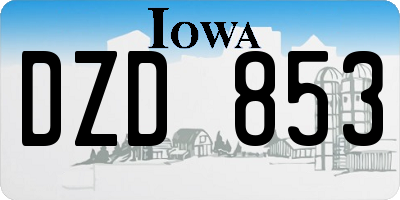 IA license plate DZD853