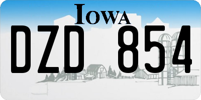 IA license plate DZD854