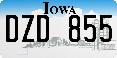 IA license plate DZD855