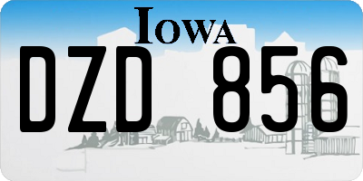 IA license plate DZD856