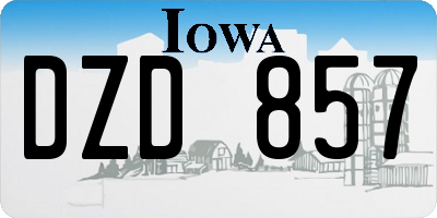 IA license plate DZD857