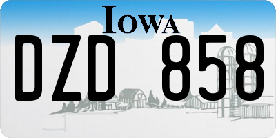 IA license plate DZD858