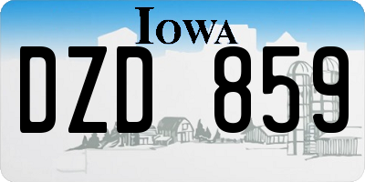IA license plate DZD859
