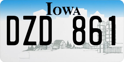 IA license plate DZD861