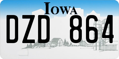 IA license plate DZD864