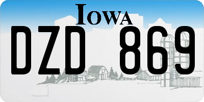 IA license plate DZD869