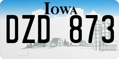 IA license plate DZD873