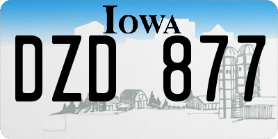 IA license plate DZD877