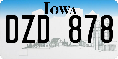 IA license plate DZD878