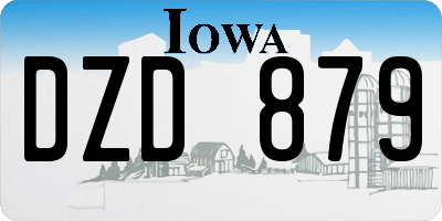 IA license plate DZD879