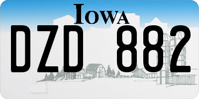 IA license plate DZD882