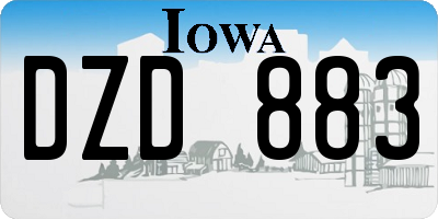 IA license plate DZD883