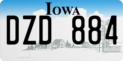 IA license plate DZD884