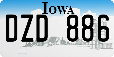 IA license plate DZD886