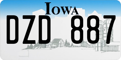 IA license plate DZD887